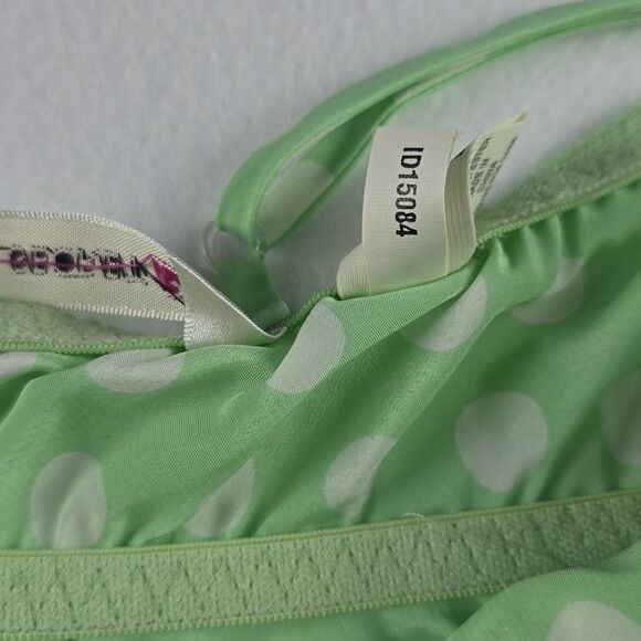 Victoria's Secret Vintage Green Polka‎ Dot Babydoll Size Medium - Picture 6 of 10
